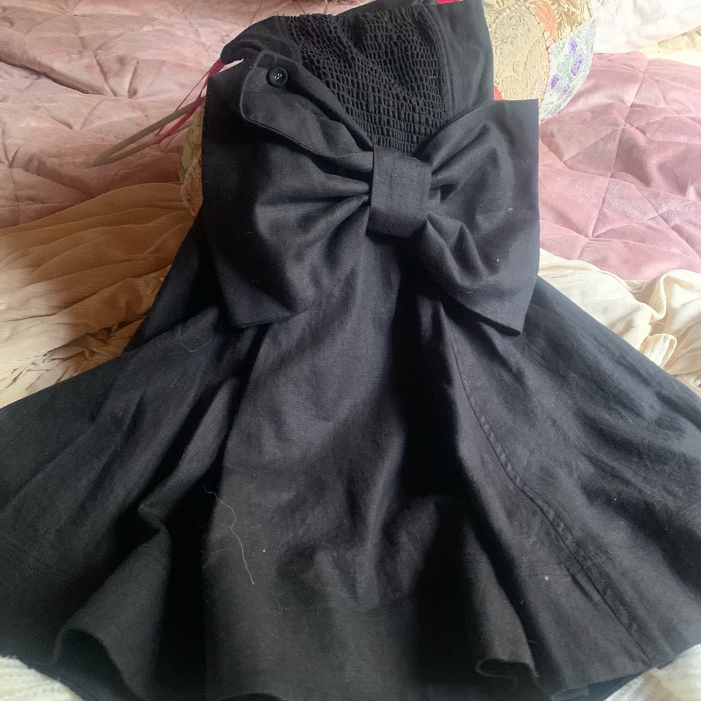 Y2K NWT Bestey Johnson Black Dress with Bow Detail
